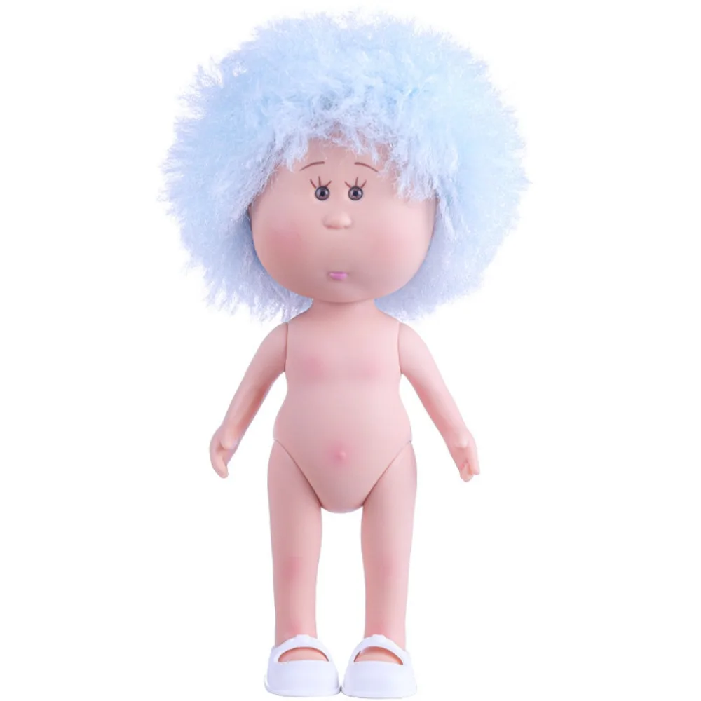 

Girls Curly Hair 24cm Bean Eye Vinyl Dark Skin Movable Mia Potato 24cm Dress Up Action Figure Body Accessories