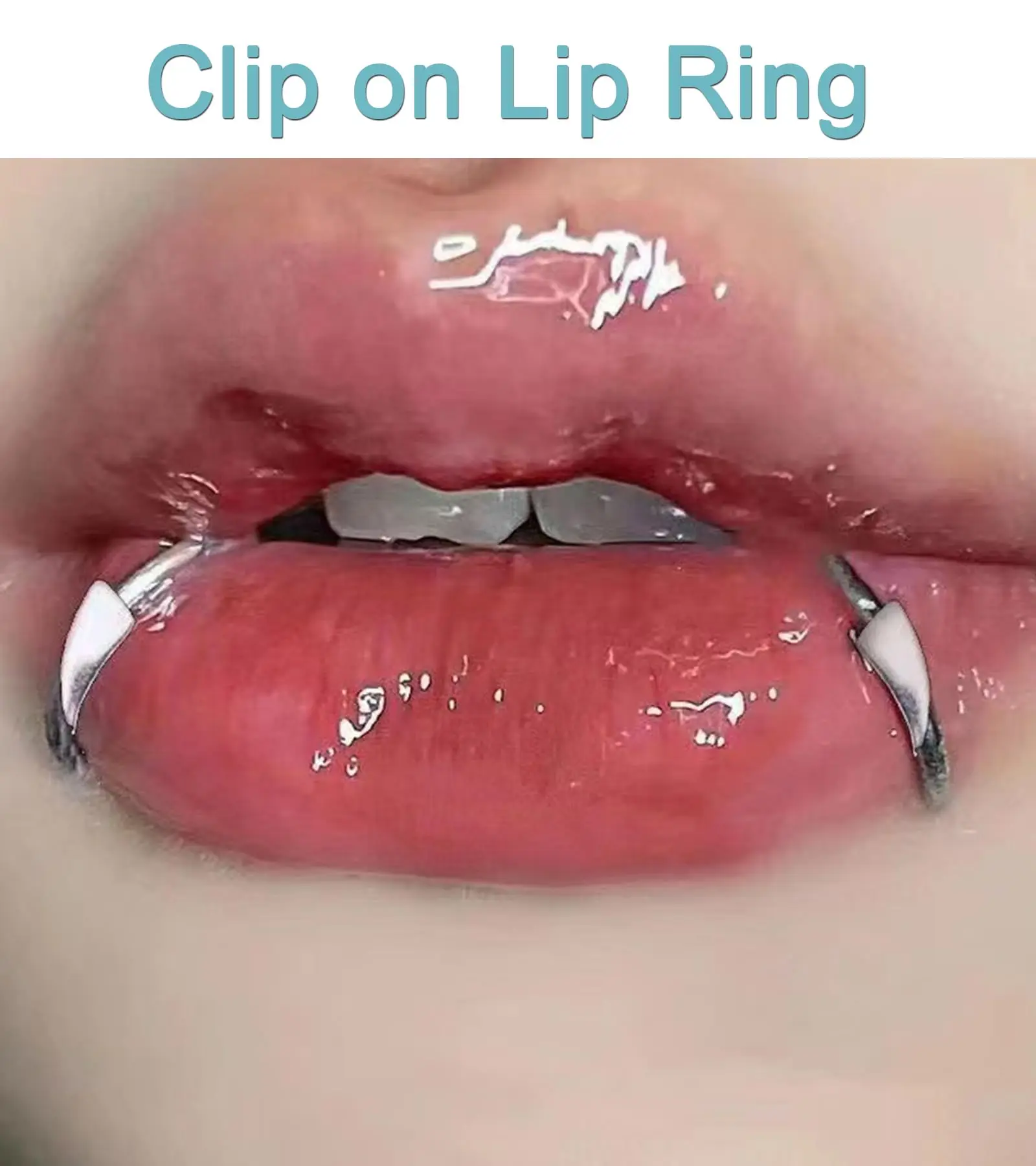 1pairs Fake Lip Piercing, Fake Lip Ring, Fake Vampire Teeth Fangs, Fake Snake Bites, Fake Snakebites, Fake Snake Bite Piercing