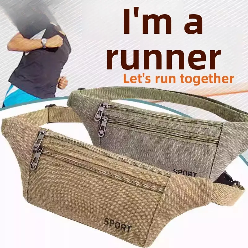 

Casual Men's Chest Bag Small Crossbody Phone Pouch Workwear Waist Bag Trendy Durable Canvas Fabric for Daily Commute And Leisure