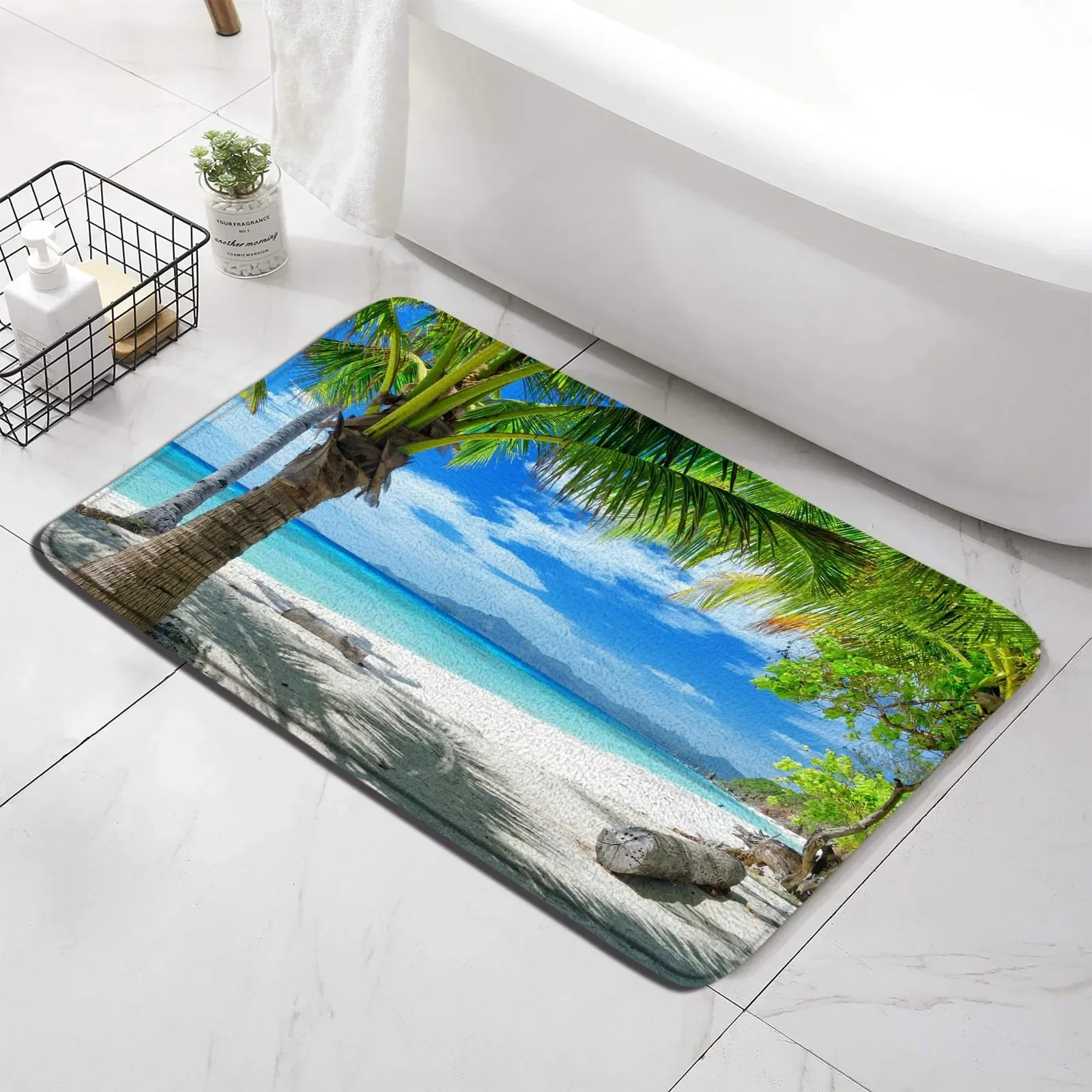 Seaside Beauty Views Design Bathroom Non-silp Door Mats Suitable for Living Room Entrance Decorative Accessories Pad Bedroom Rug