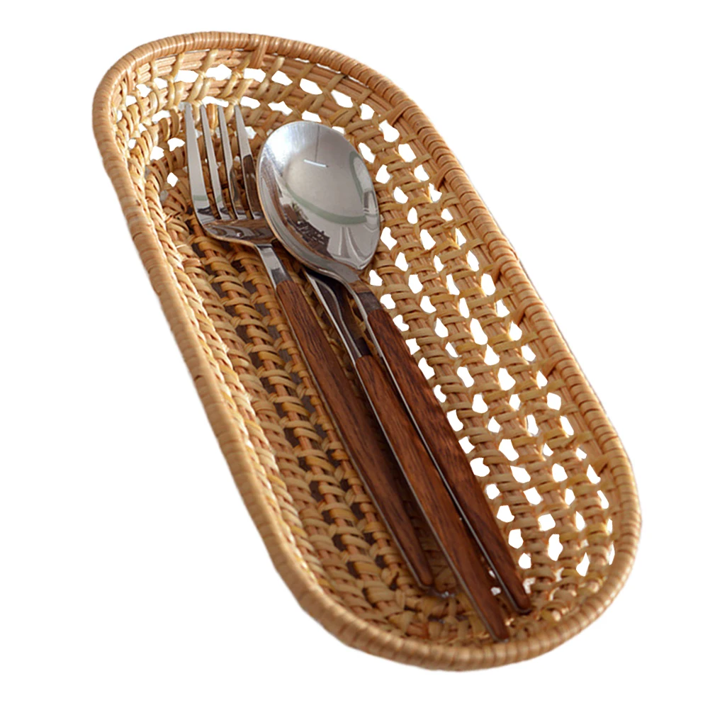 

Rattan Towel Basket Eco-friendly Storage Organizer Khaki Woven Plate Holder Woven Plate Basket Home Kitchen Bathroom