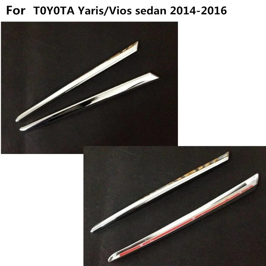 Car Cover Middle Trim ABS Chrome Front Racing Grid Grill Grille Molding Stick Frame For Toyota Vios/Yaris Sedan 2014 2015 2016