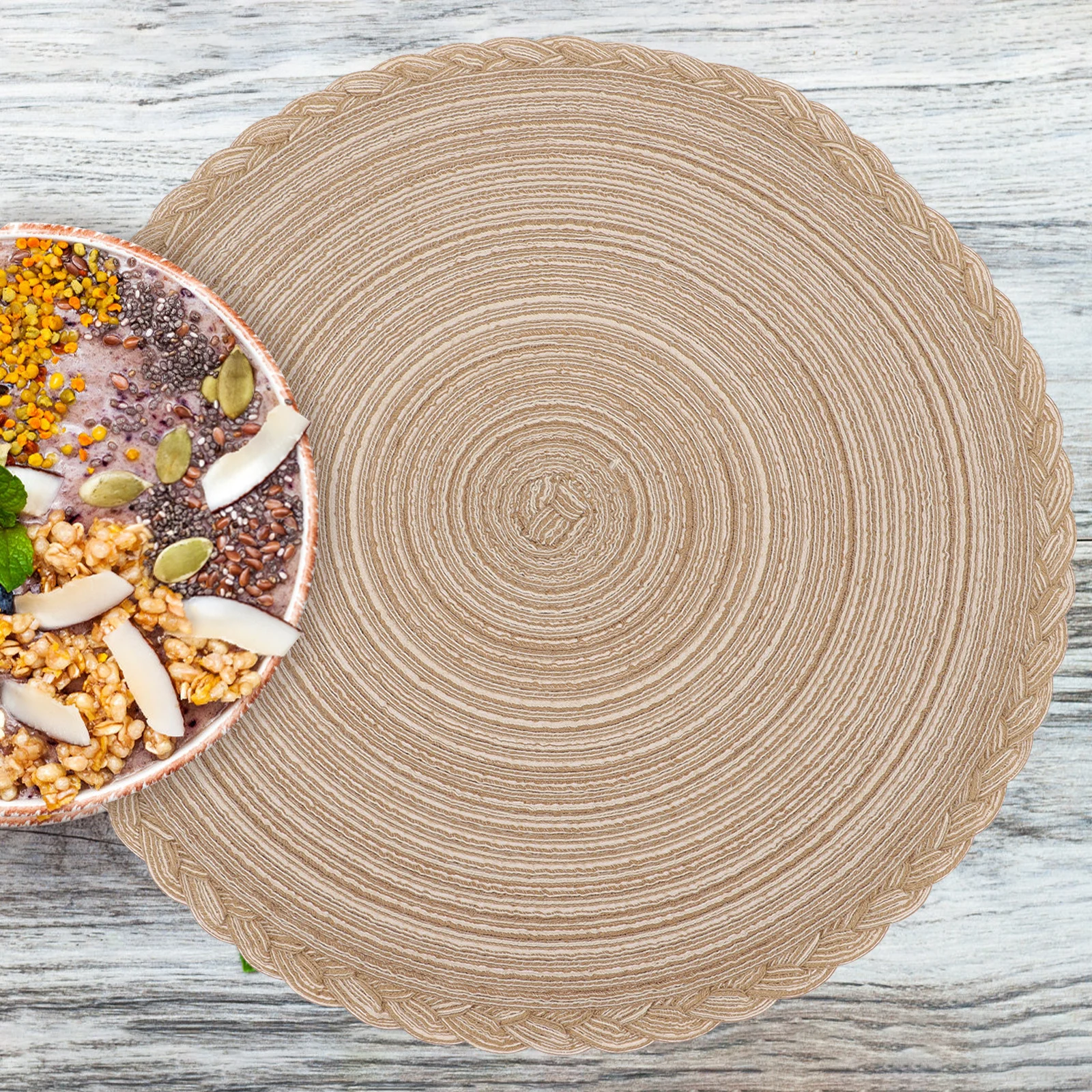 

4Pcs Placemat Functional Woven Cup Coaster Heat Insulation for Dining Room Kitchen Table Protection Decorative Placemats Set