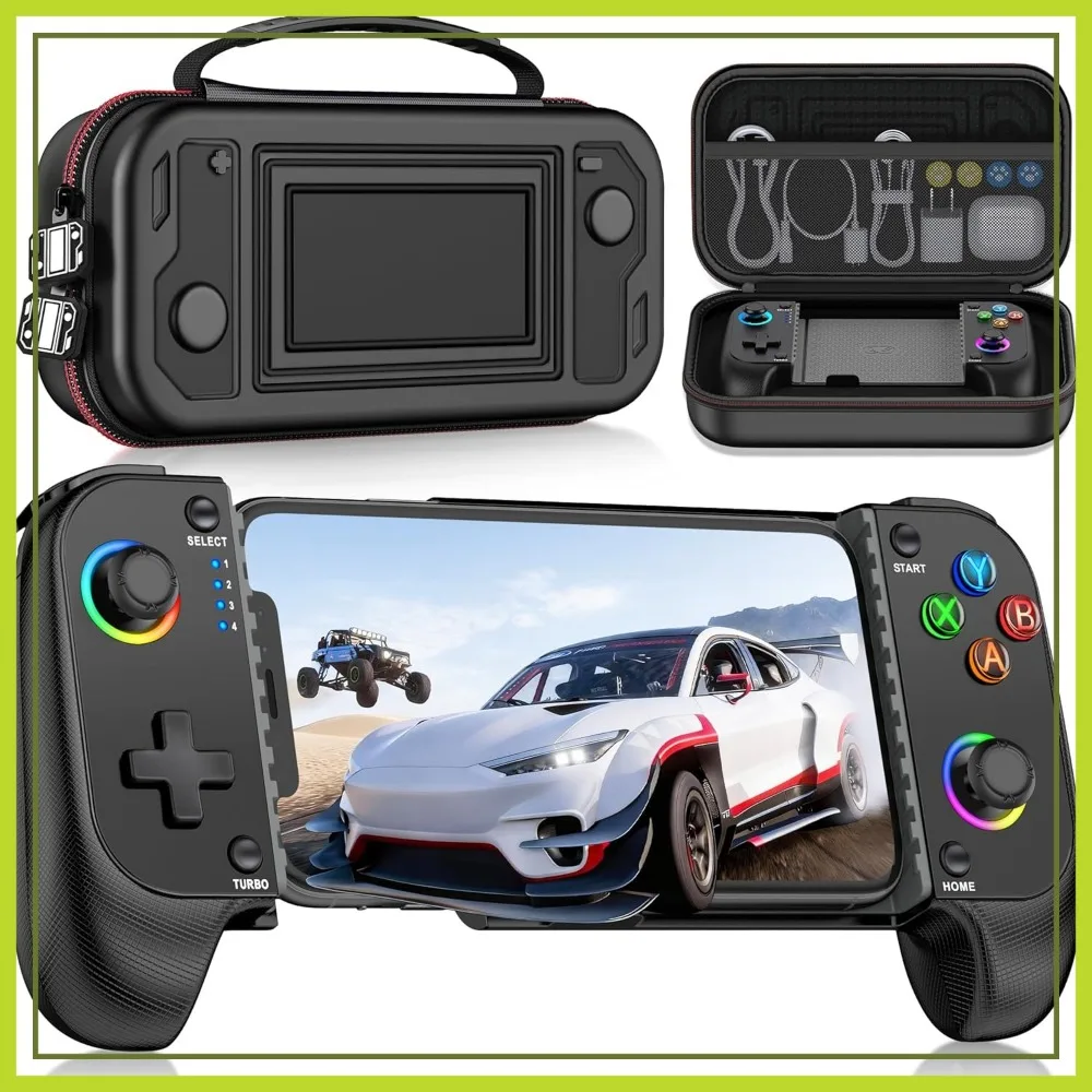 

Wireless Mobile Game Controller for iPhone&Android-Hall Effect Joystick,Bluetooth 5.0,Compatible with Xbox Game Pass,Travel Case