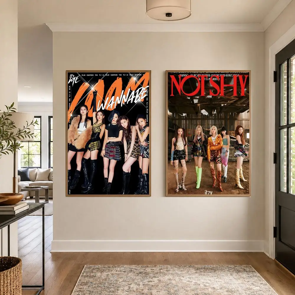 Kpop I-ITZY Poster Graphic Wall Art Poster HD Waterproof PP Paper Print for Bedroom Living Room Office Decor Gift