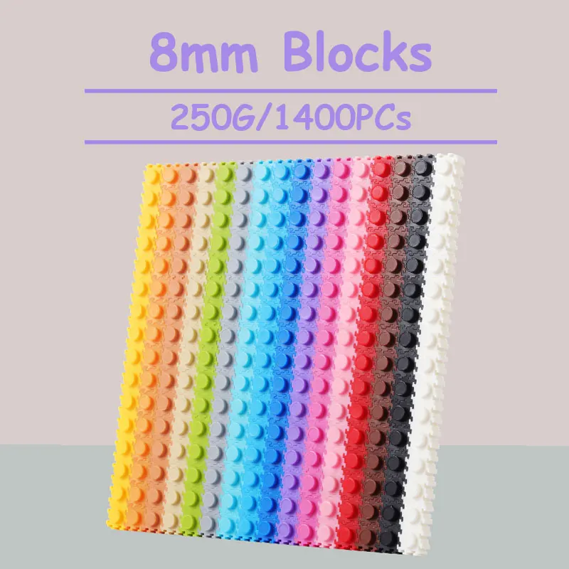 250G 1400PC 8*8mm Pixel Art Puzzle Micro Diamond Building Blocks 40colors DIY 3D Small Brick For Children\'s Toy Educational Kids