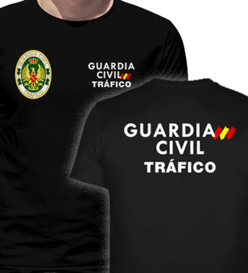 Spanish National Civil Guard Traffic Mod Men T-shirt Summer Casual Short Cotton Tops Tees Harajuku Mens T Shirts