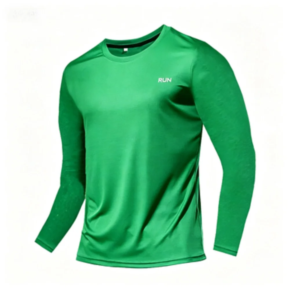 Camiseta Casual Esportiva de Manga Longa com Gola Redonda, Respirável, para Corrida, Treinamento e Fitness, Ideal para Uso Diário ao Ar Livre