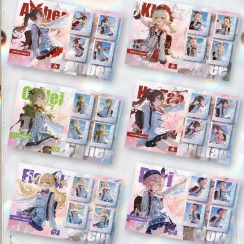 100Pcs/Genshin Impact Commemorative Stamps Collection Series 1 Official Teyvat Artwork Limited Edition Postal Collectibles