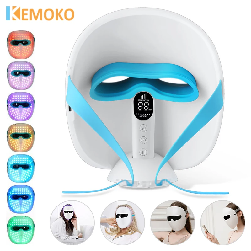 kemoko-80-led-7-colors-led-face-mask-photon-therapy-for-skin-rejuvenation-brighten-supports-red-light-therapy-for-skin-repair