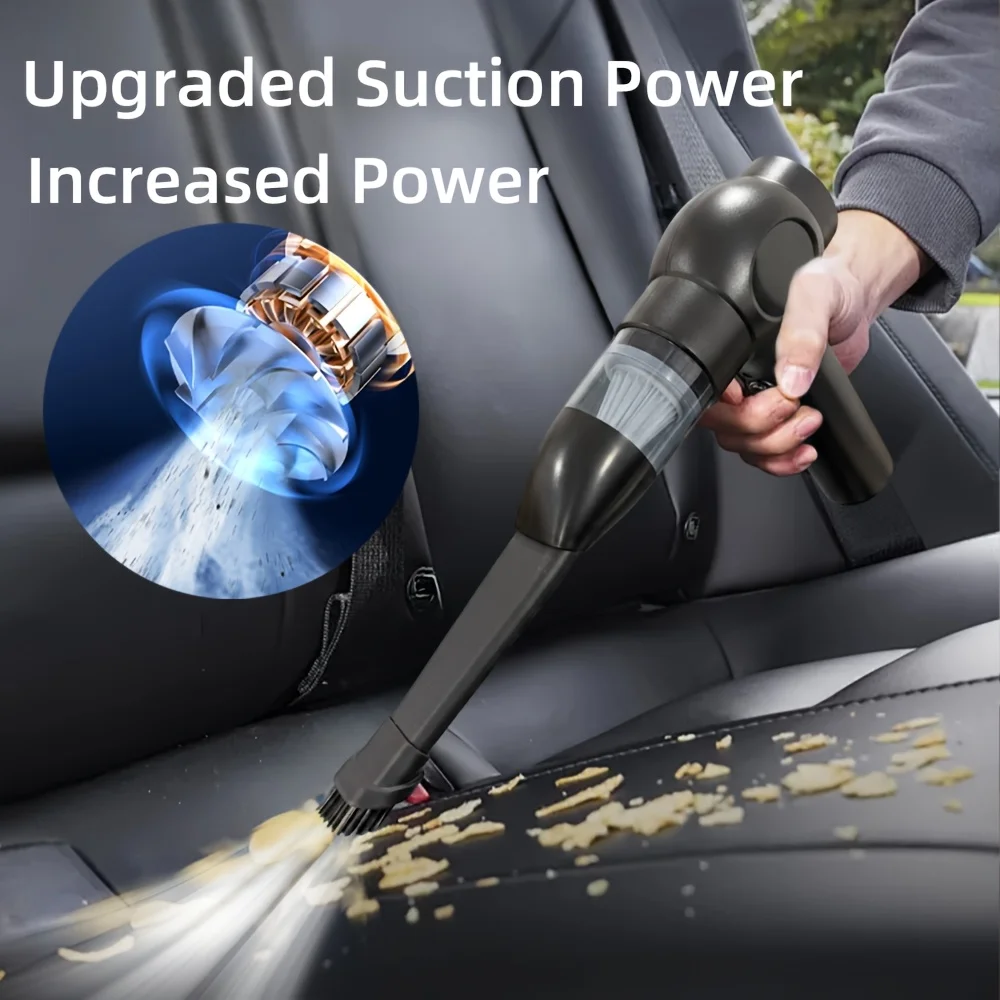 Car Vacuum Cleaner, Super Strong Suction, Handheld Vacuum Cleaner, Rechargeable, Three Suction Levels, 7 Types of Accessories, Suitable for Multiple Scenarios, Large Capacity Battery, Equipped with a Light, Can Clean Crevices and Corners