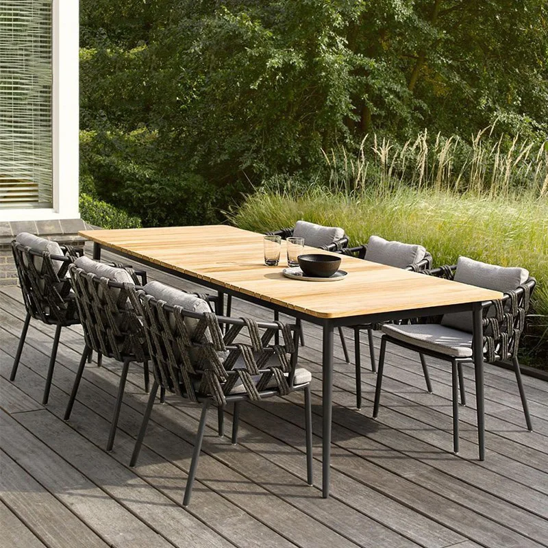 

Customizable Nordic Terrace Hotel Courtyard Casual Rattan Dining Chair