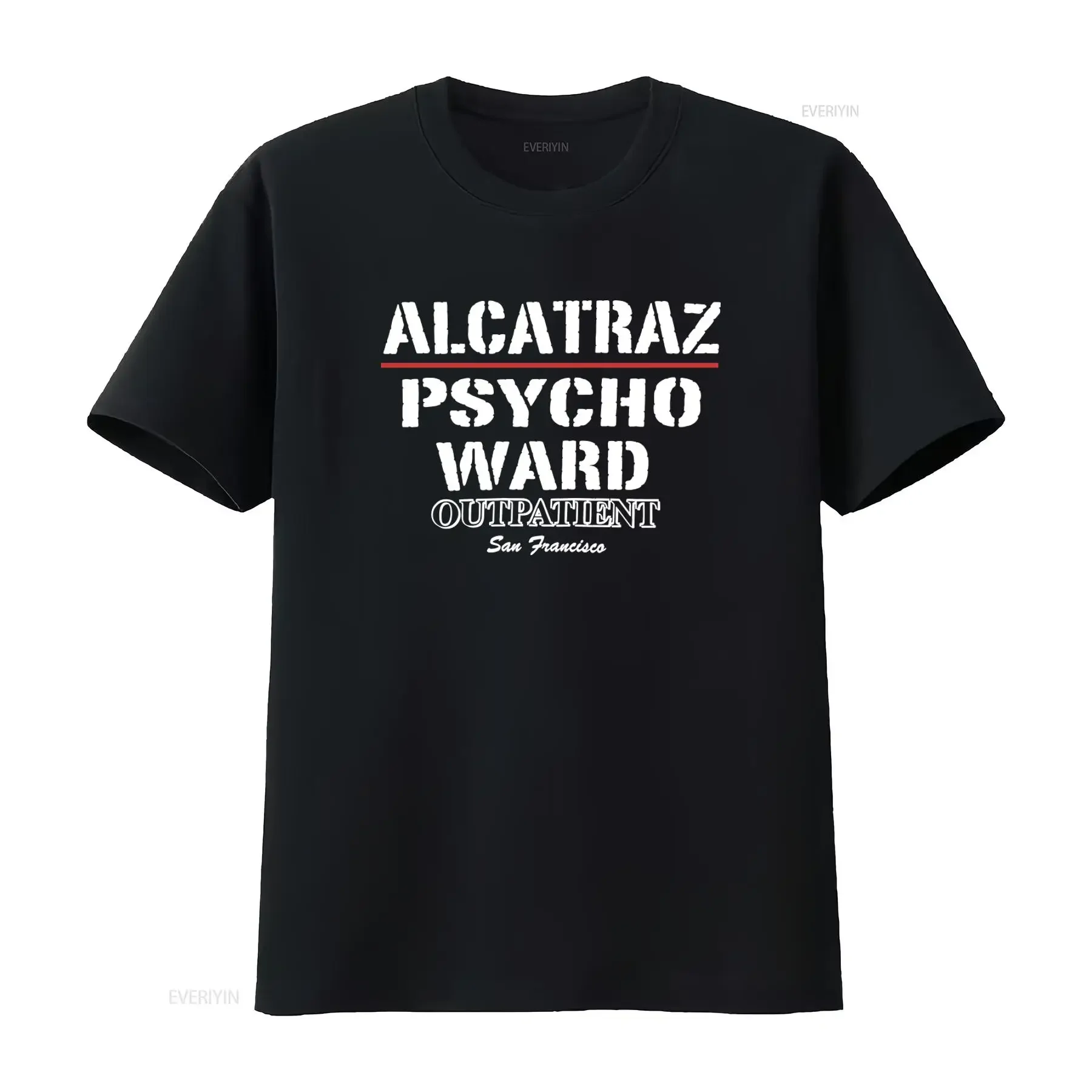 Vintage Alcatraz Psycho Ward Prison Outpatient San Francisco T Shirt vintage Washed Casual Versatile Unisex designer clothes
