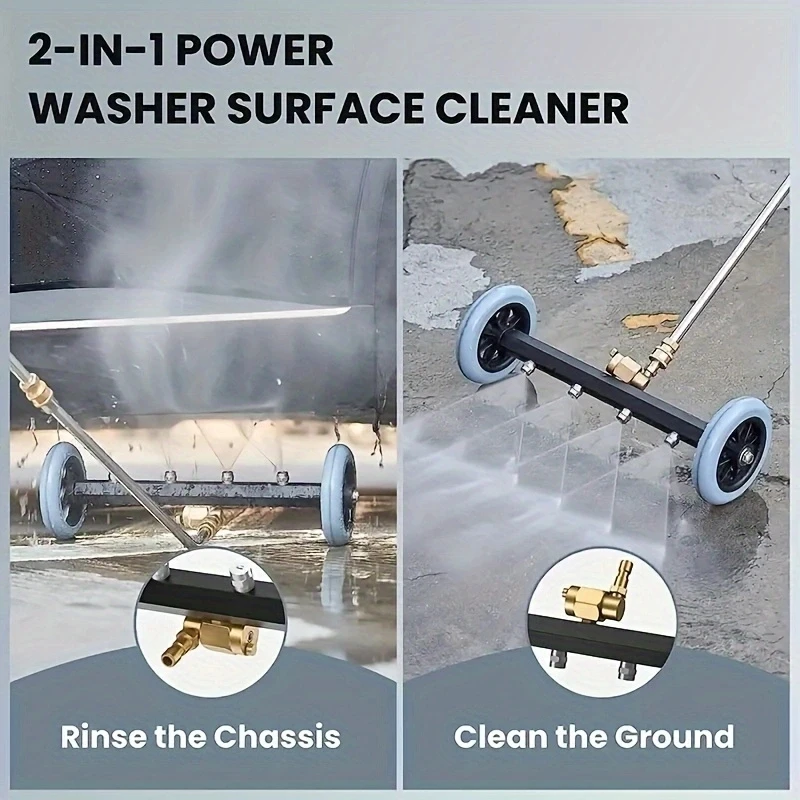 1 set 4000 PSI Undercarriage Pressure Washer with Surface Cleaner Attachment,4 Nozzles, and 3 Extension Rods - Clean Your Vehicl