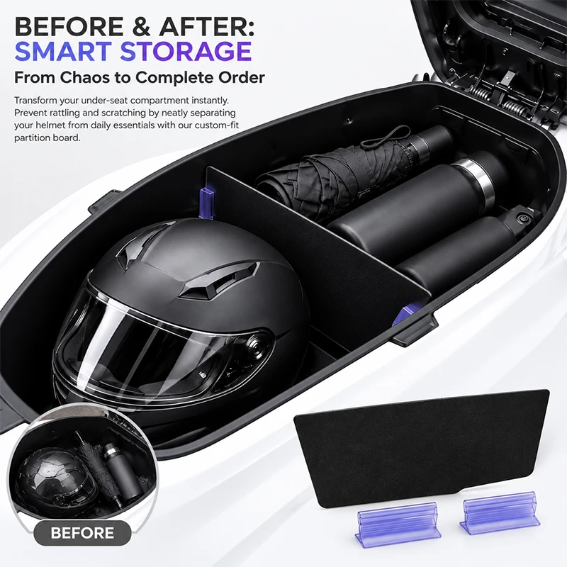 For Honda PCX160 2021-2026 ADV160 2024-2026 Motorcycle Luggage Compartment Partition Plate Trunk Storage Separator PCX ADV 160