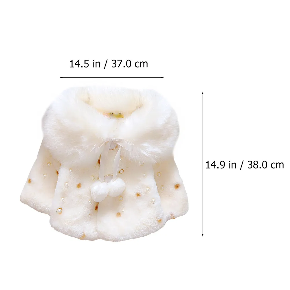 Adorable Baby Girl Winter Cape Coat Lightweight Warm Cotton Outerwear with Pom Pom Design Thicken Lining for 1-3 Years Toddler