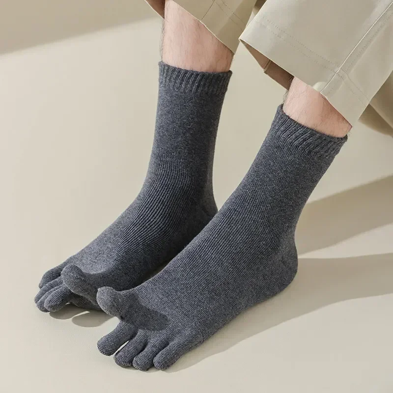 Sleep Socks Finger Solid Floor 5 Thick Anti-bacterial Terry Man Cotton Warm Winter Toe Breathable Thermal