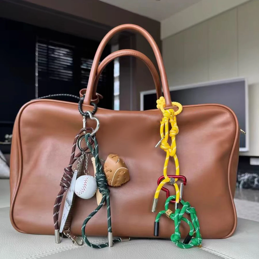 New Trendy Nylon Handmade Bag Pendant Keychain Women Sweet Charm Bag Hanging rope Backpack Key Ring Ornament Bags Pendants