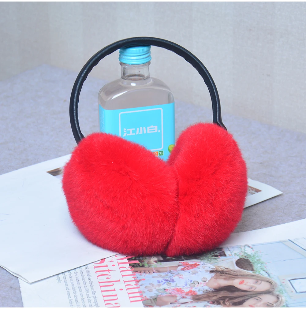 Rex Rabbit Fur Hang Ear Cover Warm Winter Earmuffs Headwear Ear Muffs Fur Earmuffs Cold Ear Warmer Fold Ear Protection Headband