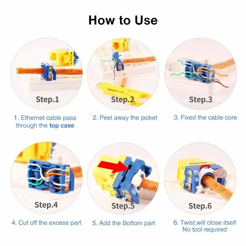 Ethernet-Frontplatte woeow Single 1-Port/Double 2-Wege-RJ45-Steckdose Wand platte für Ethernet-Kabel Netzwerk-Steckdose Box Keystone