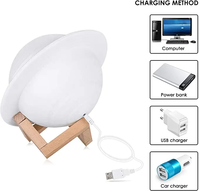 Novo usb lua lâmpada 3d impressão luz da noite decoração do quarto lâmpada de mesa presente natal 16 cores com controle remoto crianças cabeceira