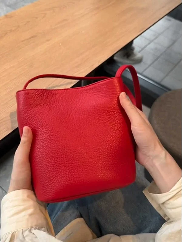 

Red Buet Bag Women's Crossbody oulder Bag Simple Ele Versatile New 2025 Korean Sle High Quali Large Size PU Leather