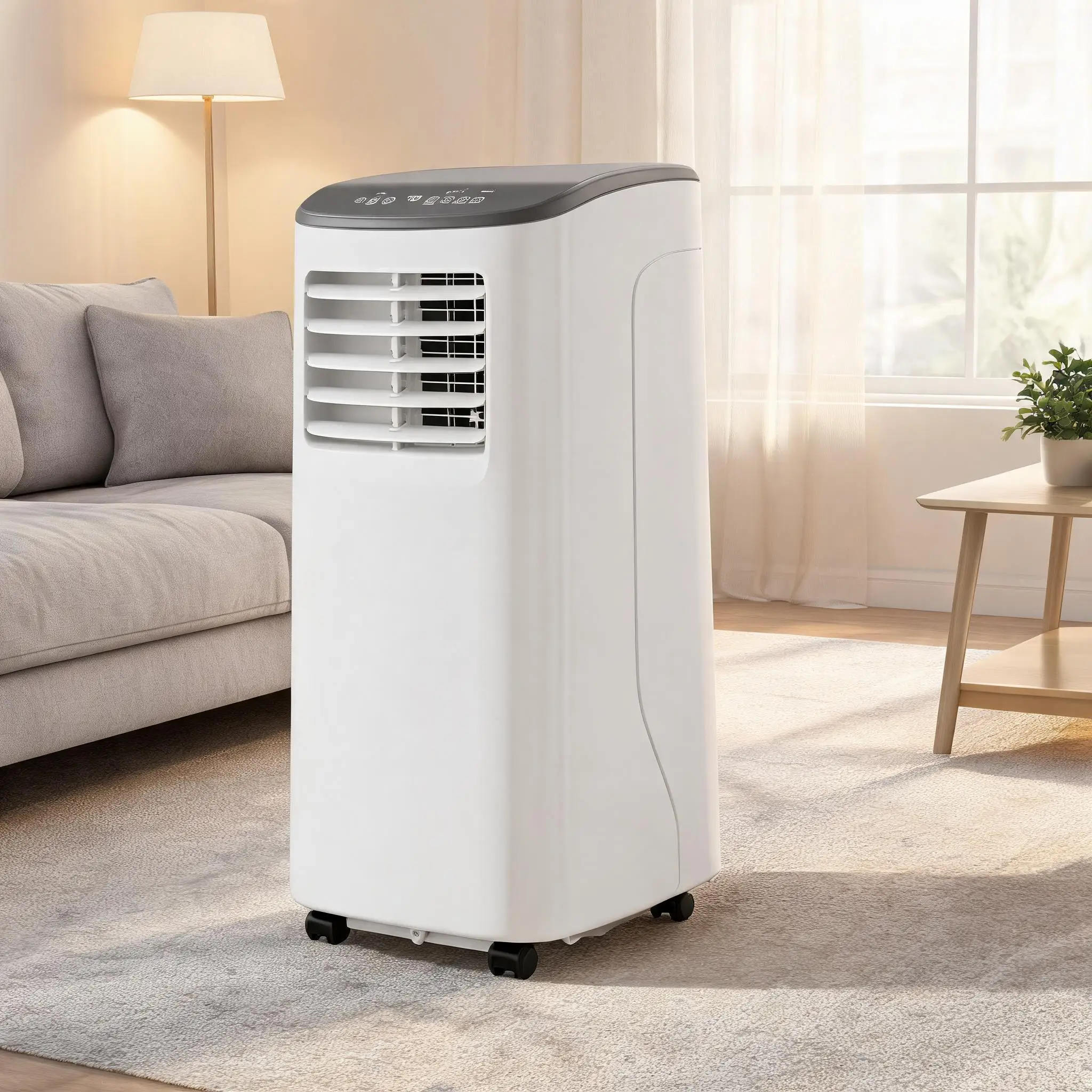 

8000 BTU 3 In 1 Portable Air Conditioner Cooling Dehumidifier And Fan For Rooms Up To 350 Sq Ft With Remote Control Sleep Mode 24H Timer And Window Kit