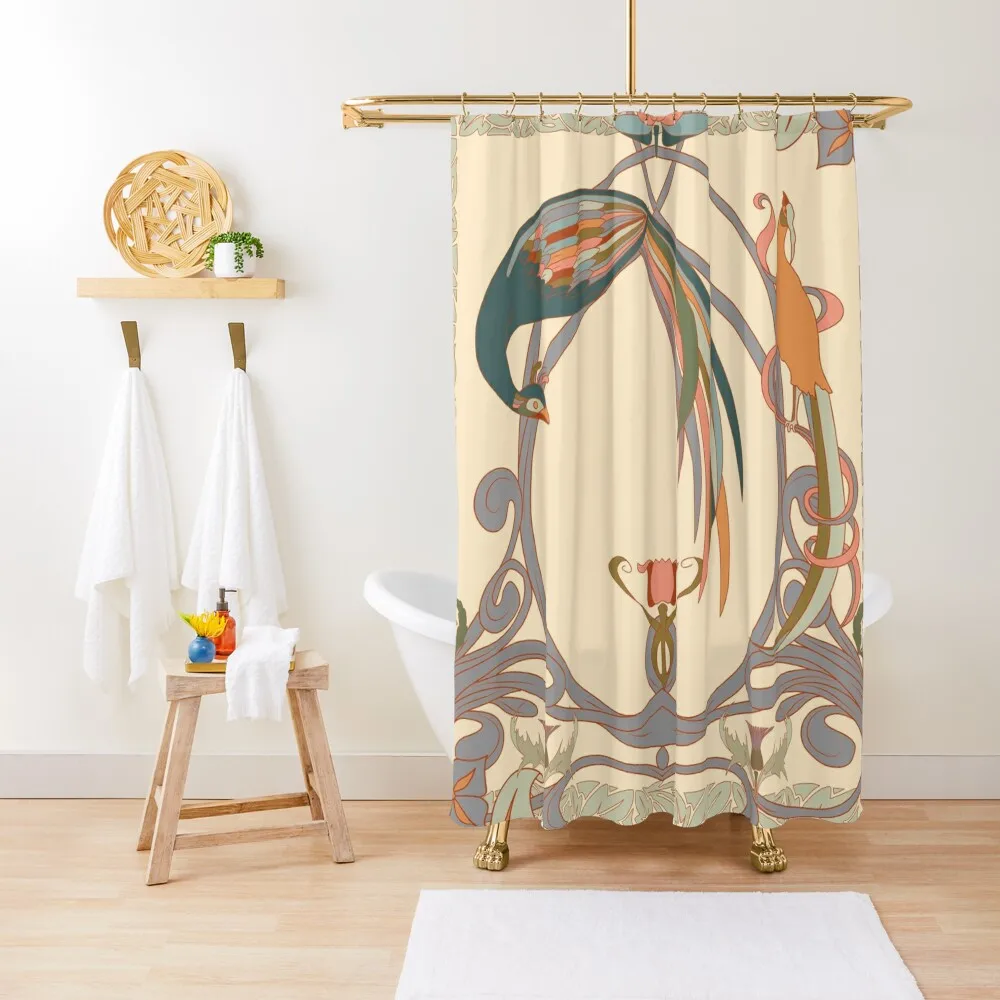 

art nouveau Shower Curtain Bathroom Shower Set Bathroom Showers Elegant Bathroom Washable Waterproof Fabric Shower Curtain
