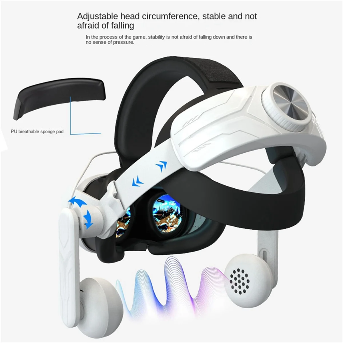 Headset POP-lAudio untuk Headset VR Meta Quest 3, Efek Suara yang Ditingkatkan, Kualitas Suara, VR Pengurang Kebisingan Sekitar