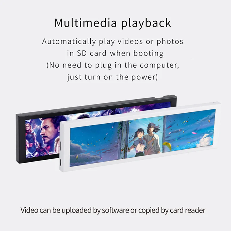 شاشة ذكية جديدة 9.2 بوصة USB-C IPS 1920x462 شاشة ثانوية تستخدم برنامج TURZX CPU GPU RAM شاشة الكمبيوتر لنظام التشغيل Windows 10 11