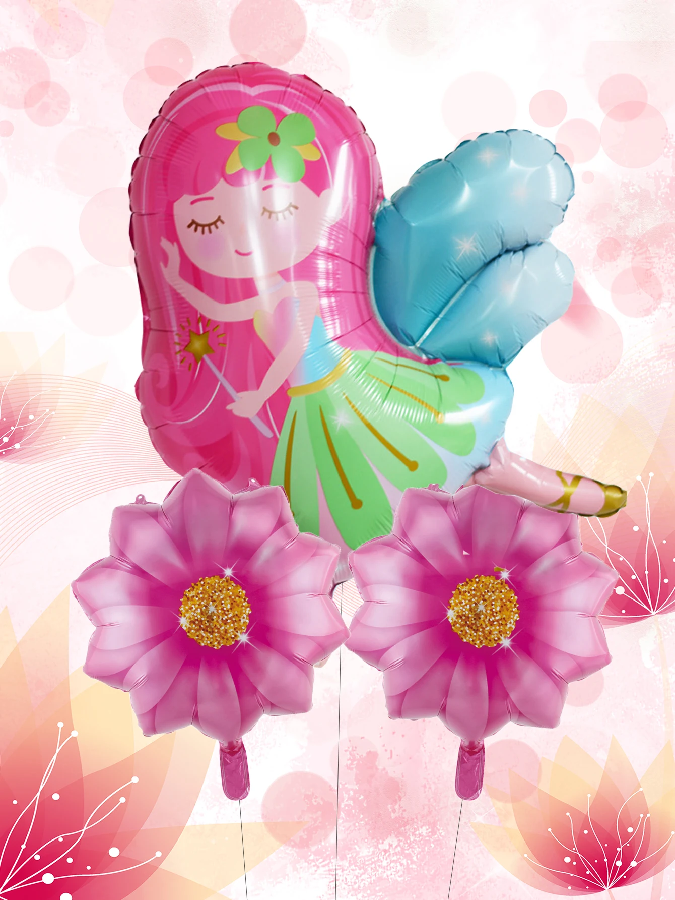 3 szt. Anioł wróżka balony foliowe z 18 cali anioł urodziny balon z helem dekoracje na imprezę urodzinową Baby Shower Girl — zdjęcie 7