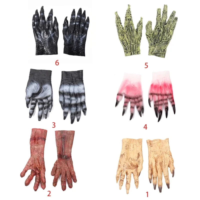 2025 هالوين مخيف الشيطان غيبوبة قفازات اليد الدموية الرعب تأثيري حلي اكسسوارات حفلة تنكرية الدعائم #3