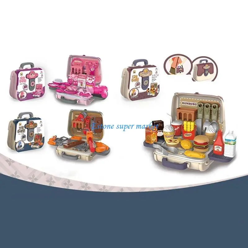 090B Kinderen Levensechte keuken Minivoedsel Hamburger Rugzak Speelgoed voor 3-8 kinderen