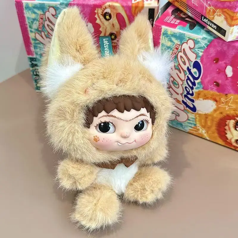 

Wakuku V2 Fox and Bunny Trick Or Treat Series Plush Vinyl Blind Box Keychain Pendant Mystery Box Surprise Collectible Toy Gifts