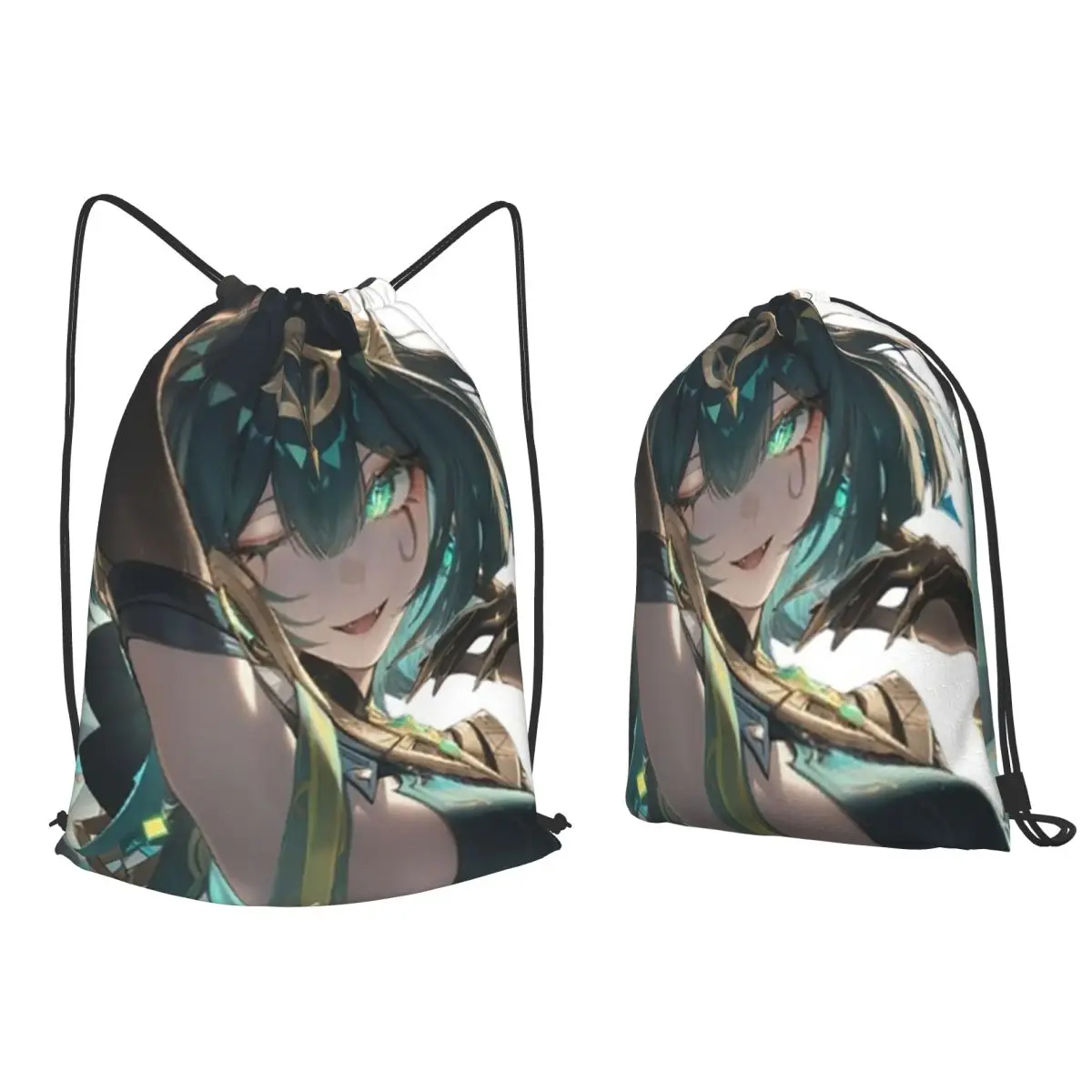 Genshin Impact Nefer Armpit Leak Backpacks Fashion Drawstring Bags Shoes Bag Book Bags for Travel Students