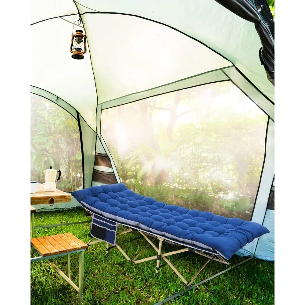 

l Cots for Sleeping, Foldable Bed with Mattress Max Load 450 LBS Heavy Duty Folding Camping Cot for Adults with Padded