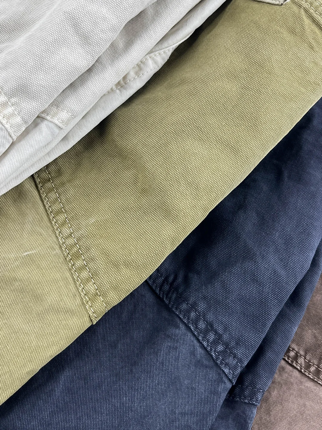 ثقيل الوزن 100% قطن مغسول Khopesh Crackle مشمع ملابس العمل السراويل الرجالية الأمريكية الرجعية فضفاض مستقيم البضائع السراويل العصرية