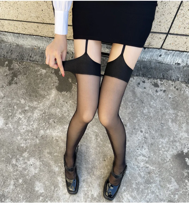 Punk Sexy Damen Lange Strümpfe Vergnügungsorientierte Enge Club-Party Elastische Strumpfhose Strapsstrümpfe Laufmaschenresistente Overknee-Strümpfe – Detail 8