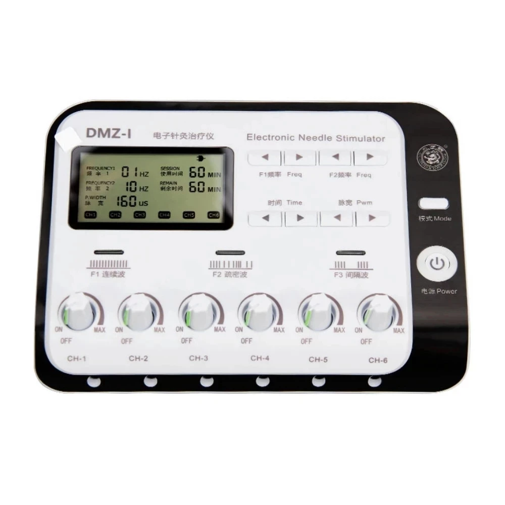 6 Output Channel TENS Electrostimulator Muscle Stimulator EMS Acupuncture Needle Massager Physiotherapy Pressure Relax Body Tool