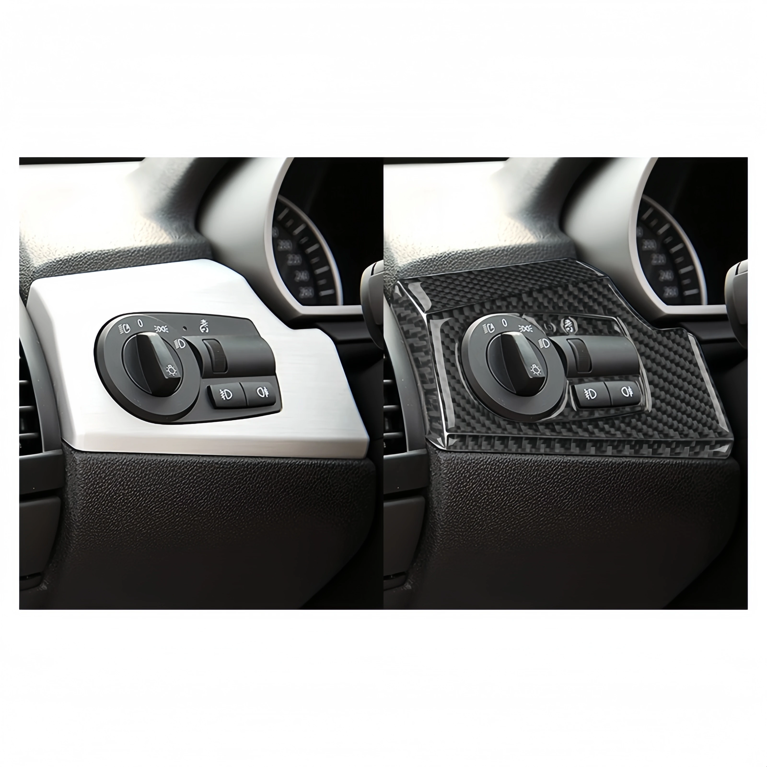 For BMW Z4 E85 2003-2008 Car Interior Accessories Carbon Fiber Auto Headlight Switch Button Panel Frame Decor Cover Trim Sticker view 4
