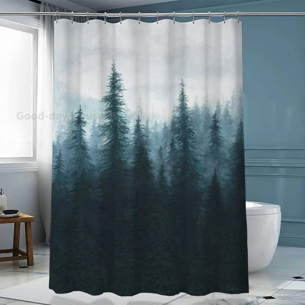 Ink Painting Art Shower Curtains Waterproof Fabric Cloth Bathroom Decoration Supply Washable Bath Room Curtain douche gordijn