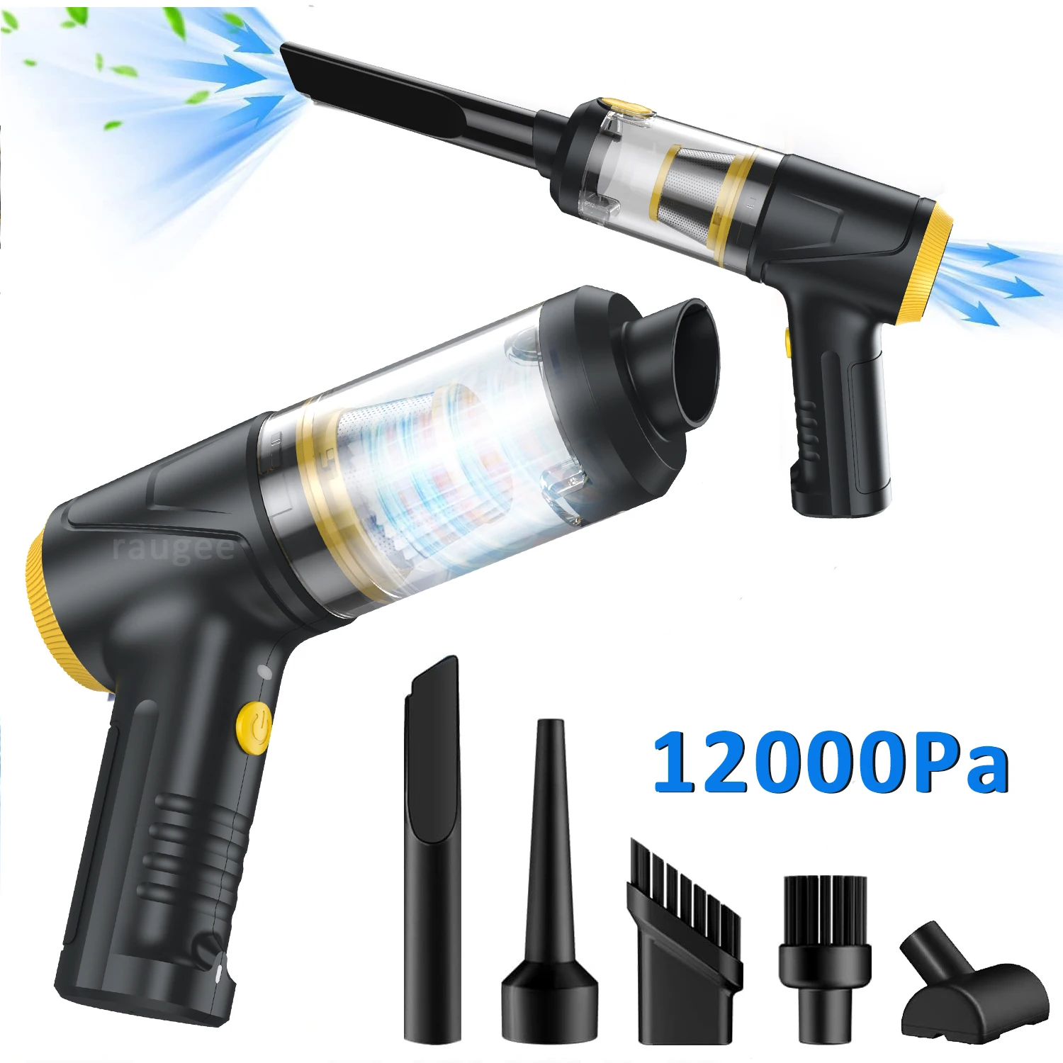 Автомобильный пылесос Портативный беспроводной пылесос для автомобиля Домашний мини-ручной пылесос 12000PA с сильным всасыванием