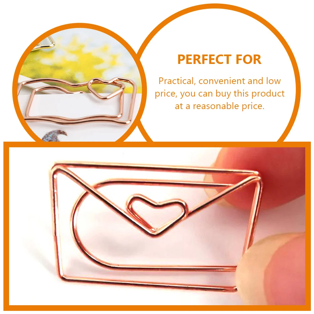 

20 Pcs Book Envelope Decorative Paper Clips Shape Animal Stainless Steel Novelty Unique for Office