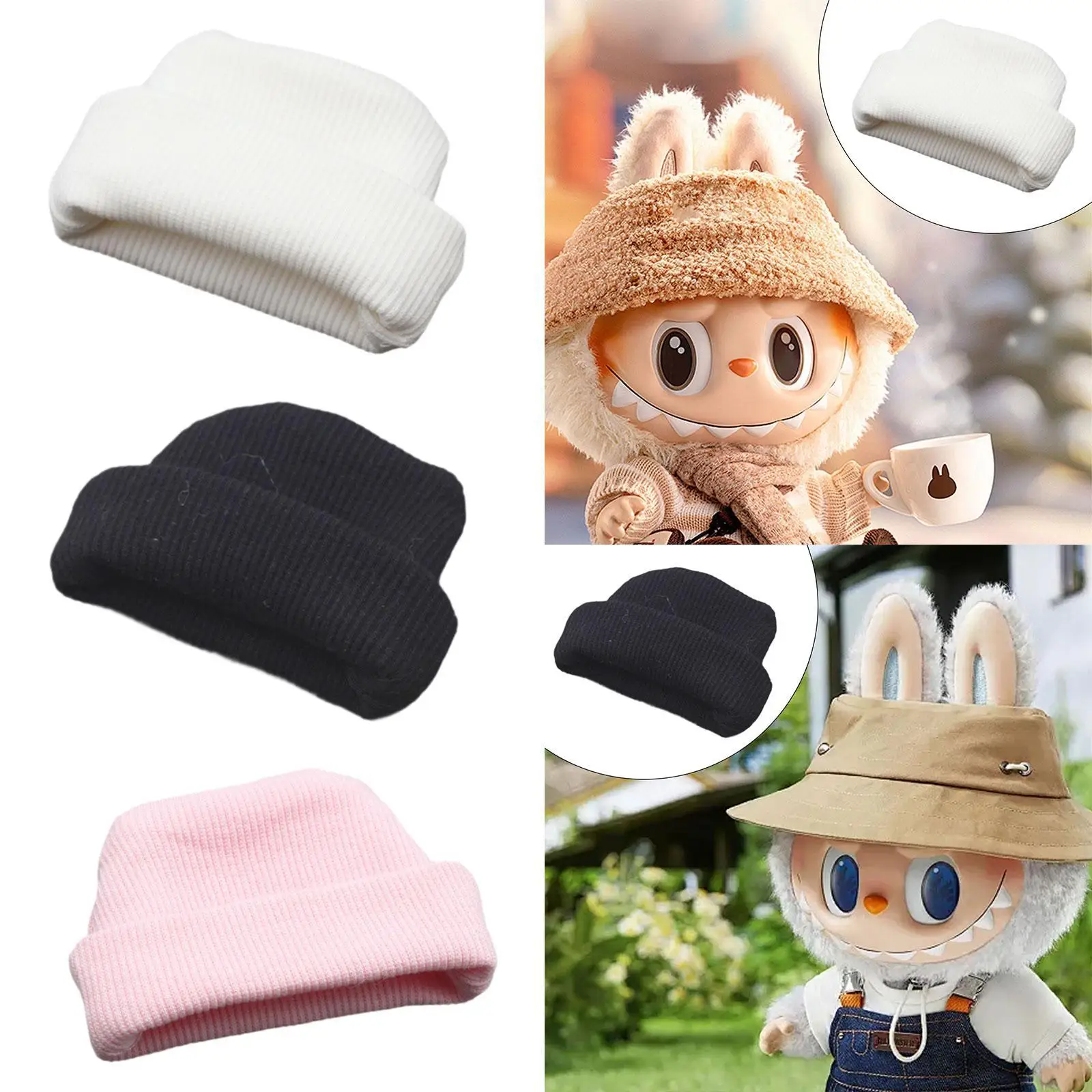 Dolls Hat Handmade Beanie Costume Accs Miniature Cap for 6.7inch Dolls Girl Dolls Boy Dolls New Year Gifts Halloween Gifts