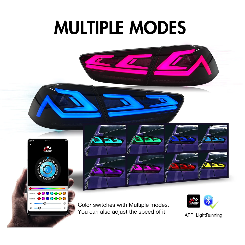 عالية الجودة 1 زوج الذيل ضوء الجمعية لميتسوبيشي لانسر 2008-2018 RGB الخلفية الضباب الفرامل ضوء الذيل مصباح #6