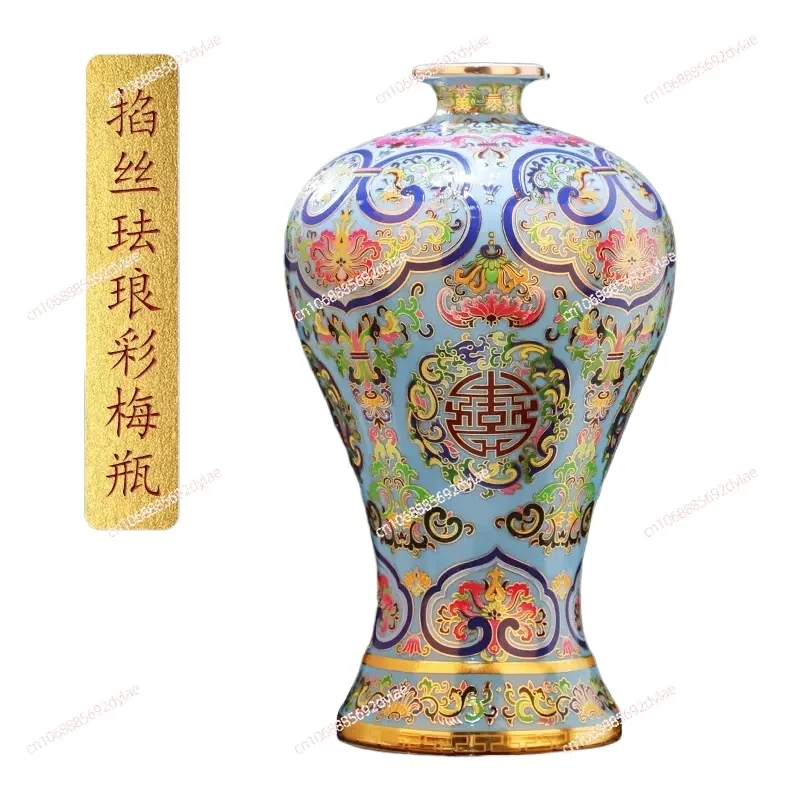 Ceramic Antique Enamel Colored Vase Flower Arrangement Chinese Style Home, Living Room, Decoration and Ornaments