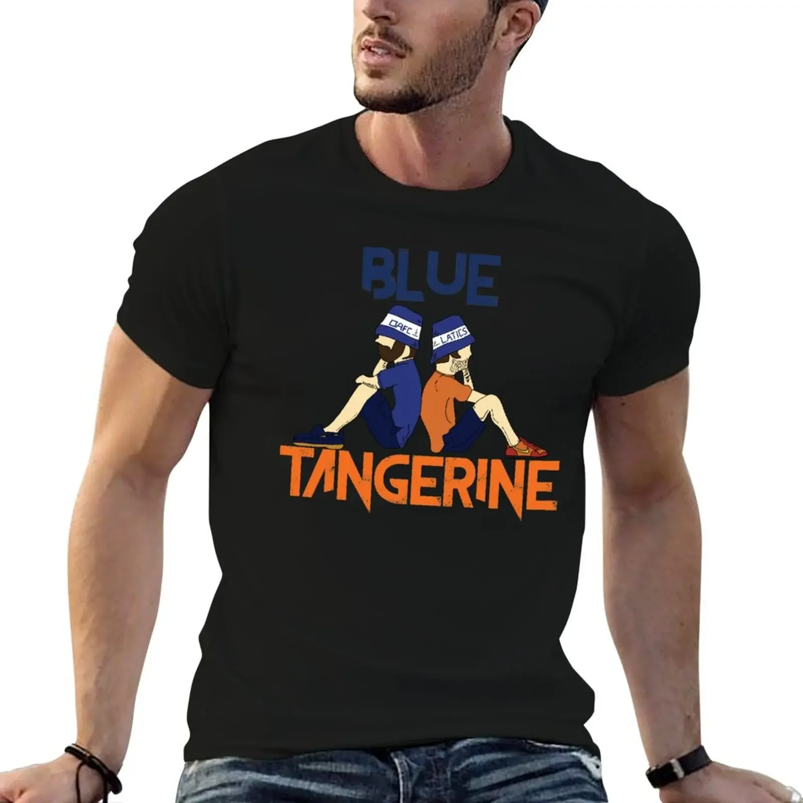 Retro Oldham Athletic Blue And Tangerine T-Shirt graphics Men's t-shirt