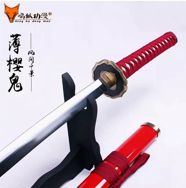 104cm Hakuouki Kaze Chikage Katana Sword Painted Log Wood Blade Fit Exercise Training Cosplay Weapon Props Unsharp
