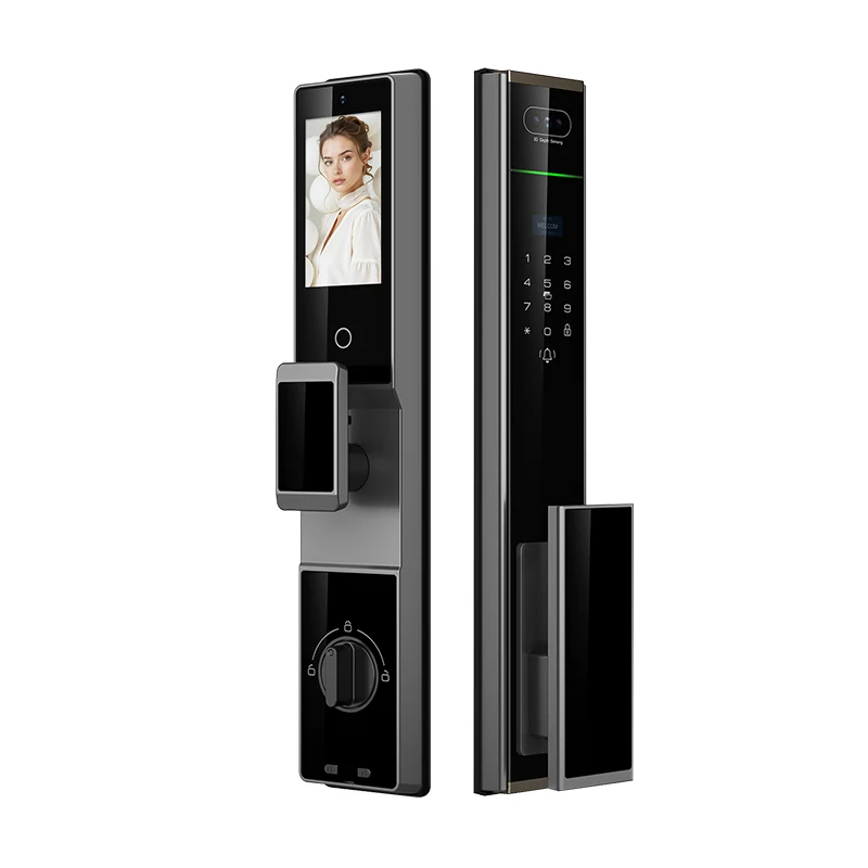 Wood Door Smart Lock Front Door Outdoor Waterproof Digital Smart Lock Fingerprint Face Recognition SDK IP Support Memory