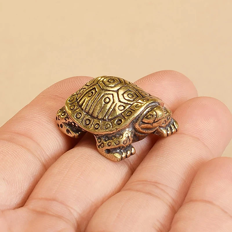 Antique Solid Brass Turtle Ornaments Longevity Animal Sculpture Home Office Desk Decorative Simulation Ornament